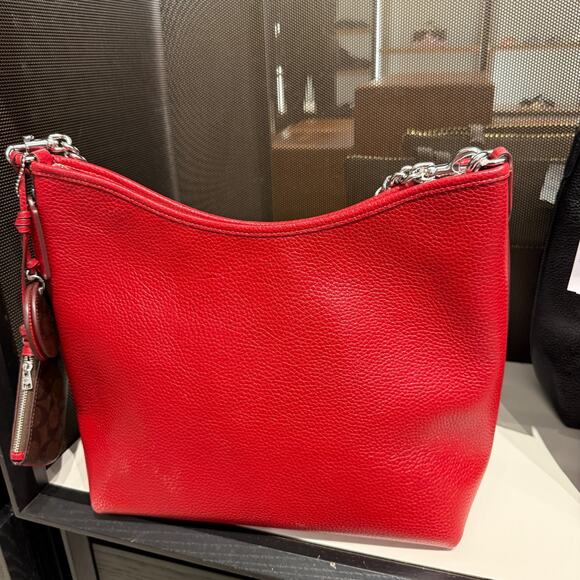 Last 1‼️COACH CBI93 Laurel Large Shoulder Bag With Mirror Charm And Pouch - Picture 8 of 11